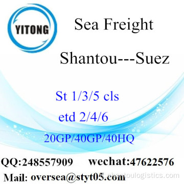 Trasporto merci del mare di Shantou Port a Suez